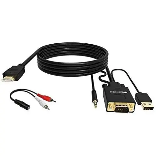 VGA to HDMI Adapter Cable 10FT/3M (Old PC to New TV/Monitor with HDMI),FOINNEX VGA to HDMI Converter Cable with Audio for Connecting Laptop with VGA(D-Sub,HD 15-pin) to New Monitor,HDTV.Male to Male VGA to HDMI Adapter Cable 10FT/3M (Old PC to New TV/Monitor with HDMI),FOINNEX VGA to HDMI Converter Cable with Audio for Connecting Laptop with VGA(D-Sub,HD 15-pin) to New Monitor,HDTV.Male to Male