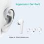 Wireless Earbuds, Willful Bluetooth Earbuds with Microphone, Stereo Sound, Clear Call, Touch Control, USB-C Charge, Bluetooth V5.0, Waterproof, Secure Fit, in-Ear Headphones Earphones (White)