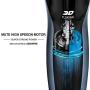 donlix Electric Shaver for Men Razor Mens Shavers 8500 RPM Head Cordless Rechargeable Waterproof 2 in 1 Beard Trimmer Wet and Dry Blue