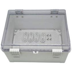 Zulkit Junction Box ABS Dustproof Waterproof IP65 Electrical Boxes Hinged Shell Outdoor Universal Project Enclosure Grey Clear Cover With Lock and Mounting Plate 11.8x7.9x6.3 inch(300x200x160mm)