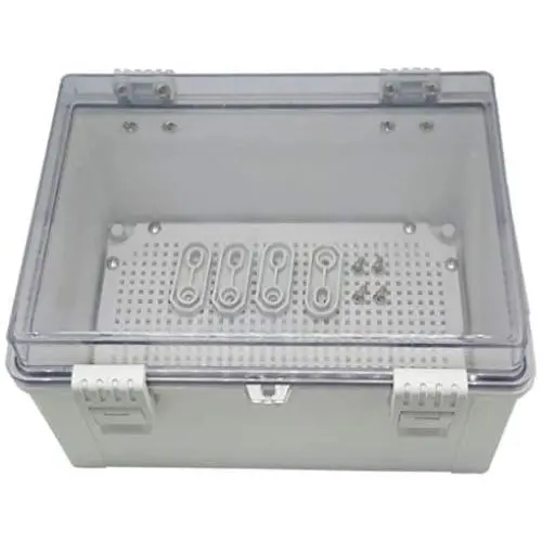 Zulkit Junction Box ABS Dustproof Waterproof IP65 Electrical Boxes Hinged Shell Outdoor Universal Project Enclosure Grey Clear Cover With Lock and Mounting Plate 11.8x7.9x6.3 inch(300x200x160mm)