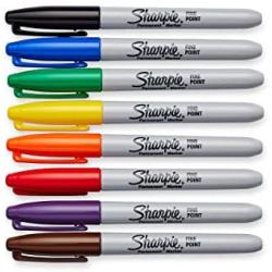 Sharpie Permanent Markers, Fine Point, 8 Pack, Assorted Colors (30217PP)