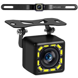 Car Backup Camera, Rear View Camera Ultra HD 12 LED Night Vision,Waterproof Reverse Camera 140° Wide View Angel with Multiple Mount Brackets for Universal Cars,SUV,Trucks,RV and More (HD)