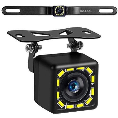 Car Backup Camera, Rear View Camera Ultra HD 12 LED Night Vision,Waterproof Reverse Camera 140° Wide View Angel with Multiple Mount Brackets for Universal Cars,SUV,Trucks,RV and More (HD)
