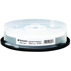 Verbatim BD-R XL 100GB 4X White Inkjet Printable, Hub Printable - 10pk Spindle