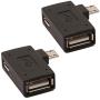 AuviPal 2-in-1 Powered Micro USB OTG Adapter 90 Degree Right Angled with Micro USB Power Charging Port for Streaming TV Stick, S/NES Classic Mini, Sega Genesis, Android Phone or Tablet - 2 Pack