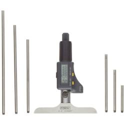 Fowler Full Warranty IP54 Absolute Electronic Depth Micrometer, 54-225-456, 0-6'' Measuring Range, 0.00005''/.001mm Resolution, 0.00016'' Accuracy, 0.176'' Rod Diameter