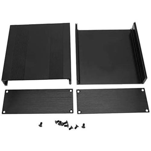 Split Type Electronic Project Case, Aluminum Box, DIY Anti-thunder Black Wire Drawing for Electronic Products Heat-dissipating