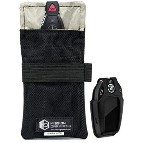 Mission Darkness Faraday Bag for Keyfobs // Device Shielding for Smart ''Always On'' Keyfobs for Automobile Owners, Law Enforcement, Military, Executive Privacy, Travel Security, Anti-hacking Assurance