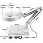Magnifying Lamp Task Lamp Electronic Desk Lamp Magnifier Adjustable Light Super Bright Natural Daylight Inspection Stand Top Desk Magnifier Swivel Arm Utility Clamp Light (10X Loupes Glass(Updated))