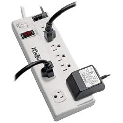 Tripp Lite Surge Protector Power Strip 8 Outlet, 6ft Cord, DSL/Phone/Modem Protection, 3150 Joules, TAA (TLP806TELTAA)