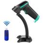 NADAMOO 2D Wireless Barcode Scanner with Stand QR Code Scanner USB Cordless Image Reader, Capture 1D 2D QR PDF417 Bar Codes from Paper and Screen, with Auto Sensing for Supermarket Library Inventory