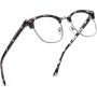 AOMASTE Blue Light Blocking Glasses Vintage Half Frame UV Clear Lens Anti Eyestrain Computer Gaming Glasses for Women Men