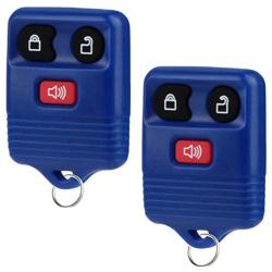 Key Fob fits 1998-2016 Ford Lincoln Mercury Mazda Keyless Entry Remote (Blue), Set of 2