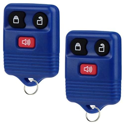 Key Fob fits 1998-2016 Ford Lincoln Mercury Mazda Keyless Entry Remote (Blue), Set of 2
