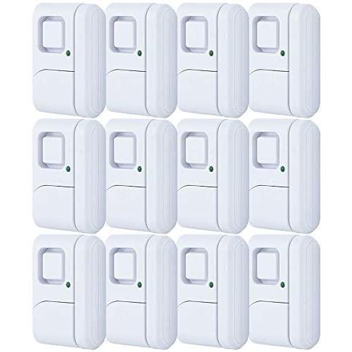 GE Personal Security Window/Door, 12-Pack, DIY Protection, Burglar Alert, Magnetic Sensor, Off/Chime/Alarm, Easy Installation, Ideal for Home, Garage, Apartment, Dorm, RV and Office, 45989, White