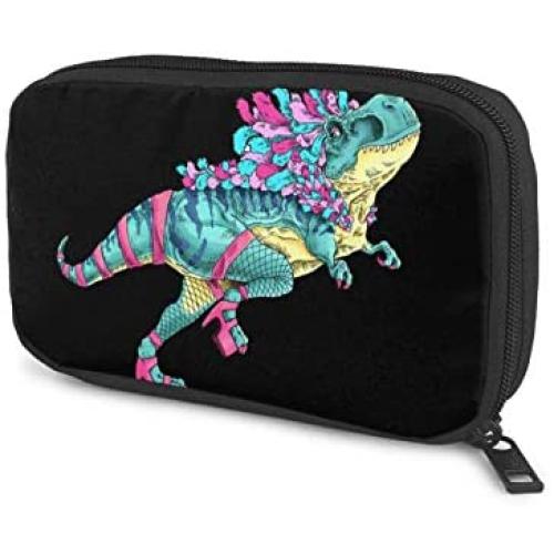 Hxuedan Colorful Dinosaur The Data Cable Storage Bag is A Portable and Independent Design SuitableVFor Travelers to Place The Data Cable, Earphone and Electronic Product Data Cable Storage Bag