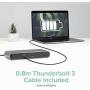 Plugable Thunderbolt 3 and USB C Dock with 60W Charging, Compatible with MacBook/MacBook Pro and Windows Laptops, Dual DisplayPort, 2X USB-C, 3X USB 3.0, Gigabit Ethernet, Audio Jack - Horizontal