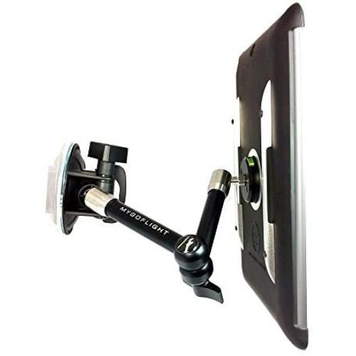 MYGOFLIGHT Flex Suction Cup Articulated Arm Sport Mount and iPad Pro 11” (Gen 1) Polycarbonate Pilot Kneeboard and Everyday Case Kit for Airplane Helicopter Car RV Truck Boat Window and Dash Mounting