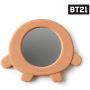 BT21 SHOOKY Character Small Silicone Travel Handheld Hand Mirror for Women and Girls, Brown