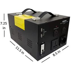 Instapark ITU-3000 Series Heavy-Duty AC 110/220V Step Up / Down Voltage Transformer / Converter with US Standard, Universal, German/French Schuko AC Outlets - 3,000 Watt
