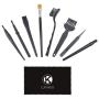 CamKix Multi-Purpose Brushes (Black) - 9 Pack - 7X Multi-Sized Brushes, 1x Anti-Static Tweezers, 1x Cleaning Cloth - Small Gaps - Computers, Keyboards, PCBs, Vents, Car Interior, Window Track