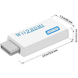 Wii to HDMI Converter,Output Video Audio Adapter HDMI Converter 1080P ,Wii HDMI Adapter with 3,5mm Audio Jack&HDMI Output Compatible with Wii, Wii U, HDTV, Supports All Wii Display Modes 720P, NTS