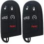 KOSMIQ Silicone 5 Buttons Smart Key Fob Remote Cover Case Keyless Entry Protector Bag for Jeep Grand Cherokee Dodge Challenger Charger Dart Durango Journey Chrysler 300
