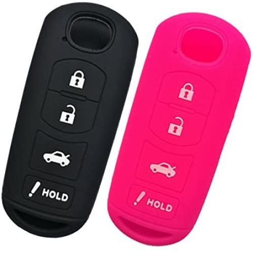 Alegender Qty(2) Silicone Smart Key Cover Case Jacket Protector Holder for 2017 Mazda 3 6 Miata MX5 CX-5 CX-7 CX-9 SPEED3 4 Buttons Smart Key Fob Remote Alegender Qty(2) Silicone Smart Key Cover Case Jacket Protector Holder for 2017 Mazda 3 6 Miata MX5 CX-5 CX-7 CX-9 SPEED3 4 Buttons Smart Key Fob Remote
