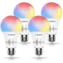 Smart WiFi Alexa Light Bulb, LUMIMAN LED RGBCW Color Changing Bulbs Works with Alexa, Echo, Google Home & Siri, 2.4GHz WiFi Only, No Hub Required, A19 E26 Multicolor (4 Pack)
