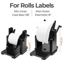 MUNBYN External Rolls Label Holder, 2 in 1 Fan-Fold Stack Paper Holder for Desktop Thermal Label Printer