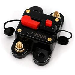 UTSAUTO Circuit Breaker 200Amp Waterproof Fuse Holder Resettable Fuse Circuit Breaker, Manual Reset 12V-24V DC for Car Audio Rv Marine Boat Truck Trolling Motors Inline Fuse Inverter