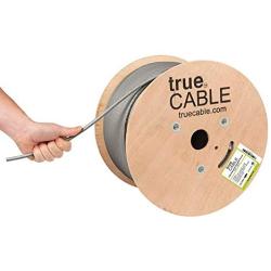 trueCABLE Cat6A Shielded Plenum (CMP), 1000ft, Gray, 23AWG Solid Bare Copper, 750MHz, ETL Listed, Overall Foil Shield (FTP), Bulk Ethernet Cable