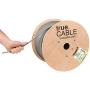 trueCABLE Cat6A Shielded Plenum (CMP), 1000ft, Gray, 23AWG Solid Bare Copper, 750MHz, ETL Listed, Overall Foil Shield (FTP), Bulk Ethernet Cable