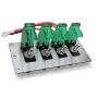 MGI SpeedWare 4 Gang Metal Toggle Switch Panel, Safety Flip Covers (Green)