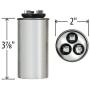 GE Genteq Capacitor round 35/3 uf MFD 370 volt 97F9472 (replaces old GE# 97F9472BZ2 & Z97F9472), 35 + 3 MFD at 370 volts