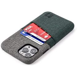 Dockem iPhone 11 Pro Wallet Case: Built-in Metal Plate for Magnetic Mounting & 2 Credit Card Holder Slots (5.8'' Luxe M2 Synthetic Leather, Green and Grey)