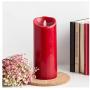 Flameless Candles 9 Inch Tall D3.5'' Red Candle Unscented Votive Real Wax Battery Candles Realistic LED Candle Flickering Flame LED Candle with Remote and Electronic Candle Timer E Candles