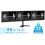 Mount-It! Triple Monitor Stand | 3 Monitor Stand Fits 19 20 21 22 23 24 Inch Computer Screens | Free Standing Base | Three Heavy Duty Full Motion Adjustable Arms | VESA Compatible