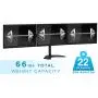 Mount-It! Triple Monitor Stand | 3 Monitor Stand Fits 19 20 21 22 23 24 Inch Computer Screens | Free Standing Base | Three Heavy Duty Full Motion Adjustable Arms | VESA Compatible
