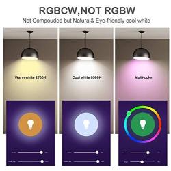 Smart Light Bulb E26 9W WiFi Color Changing LED Bulbs Work with Alexa Google Home, Tunable White 2700-6500K Dimmable RGB Lighs Bulb, A19 900Lm, No Hub Required (3 Pack)