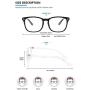 livho 2 Pack Blue Light Blocking Glasses, Computer Reading/Gaming/TV/Phones Glasses for Women Men,Anti Eyestrain & UV Glare (Light Blcak+Clear)