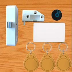 Electronic Cabinet Lock, Hidden DIY RFID Lock Electronic Cabinet Lock ，Invisible Cabinet Lock， RFID Card/Tag Card/Induction Swipe Card to Unlock,for Wooden Cabinet Drawer Locker Cupboard