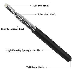 Telescopic Pointer Stick with Hand Lanyard, Teacher Pointer for Classroom, Presentation Pointers for teachers, Hand Pointer Extendable Pointer Stick Retractable Pointer Pen Whiteboard Pointer(2 Black)