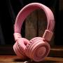 Kids Headphones-Noot Products K11 Foldable Stereo Tangle-Free 5ft Long Cord 3.5mm Jack Plug in Wired On-Ear Headset for iPad/Amazon Kindle,Fire/Girls/School/Laptop/Travel/Plane/Tablet-Soft Pink