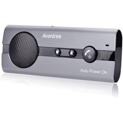 Avantree 10BS Hands-Free Bluetooth Visor Car Kit with Auto Power On Motion Sensor, Wireless in-Car Speakerphone Supports GPS, Music, Compatible with iPhone, Samsung, and Smartphones