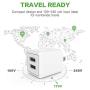Wall Charger, 2.1A 12W Dual Port Portable Universal USB Wall Charger for Apple iPhone,iPad, Samsung Galaxy, HTC Nexus Moto BlackBerry, Bluetooth Speaker Headset & Power Bank, White (2-Pack)