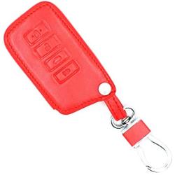 WFMJ Red Leather For Lexus ES300h ES350 GS200t GS350 GS450h GS F 200t IS250 IS300 IS350 NX200t NX300h RC200t RC350 RC F RX350 RX450h LS460 IS F LS600h 4 Buttons Remote Smart Key Chain Cover Case Fob