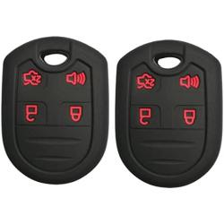 Coolbestda 2Pcs Rubber 4buttons Key Fob Protector Remote Skin Cover Case Keyless Jacket for Ford F150 F-150 F250 F350 Mustang Fusion Explorer Taurus Expedition Lincoln MKS MKX MKZ Navigator