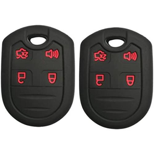 Coolbestda 2Pcs Rubber 4buttons Key Fob Protector Remote Skin Cover Case Keyless Jacket for Ford F150 F-150 F250 F350 Mustang Fusion Explorer Taurus Expedition Lincoln MKS MKX MKZ Navigator